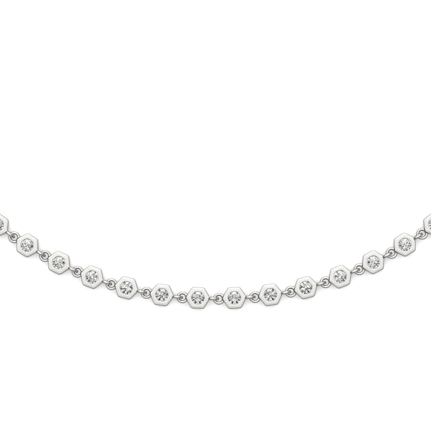 1.29 CTW DEW Round Moissanite Accented Necklace in 925 Sterling Silver