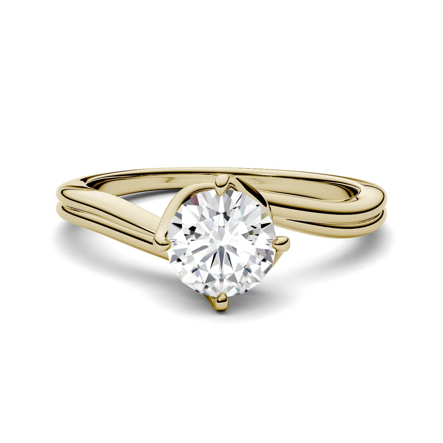 1.00 CTW DEW Round Moissanite Solitaire Engagement Ring in 14K Gold