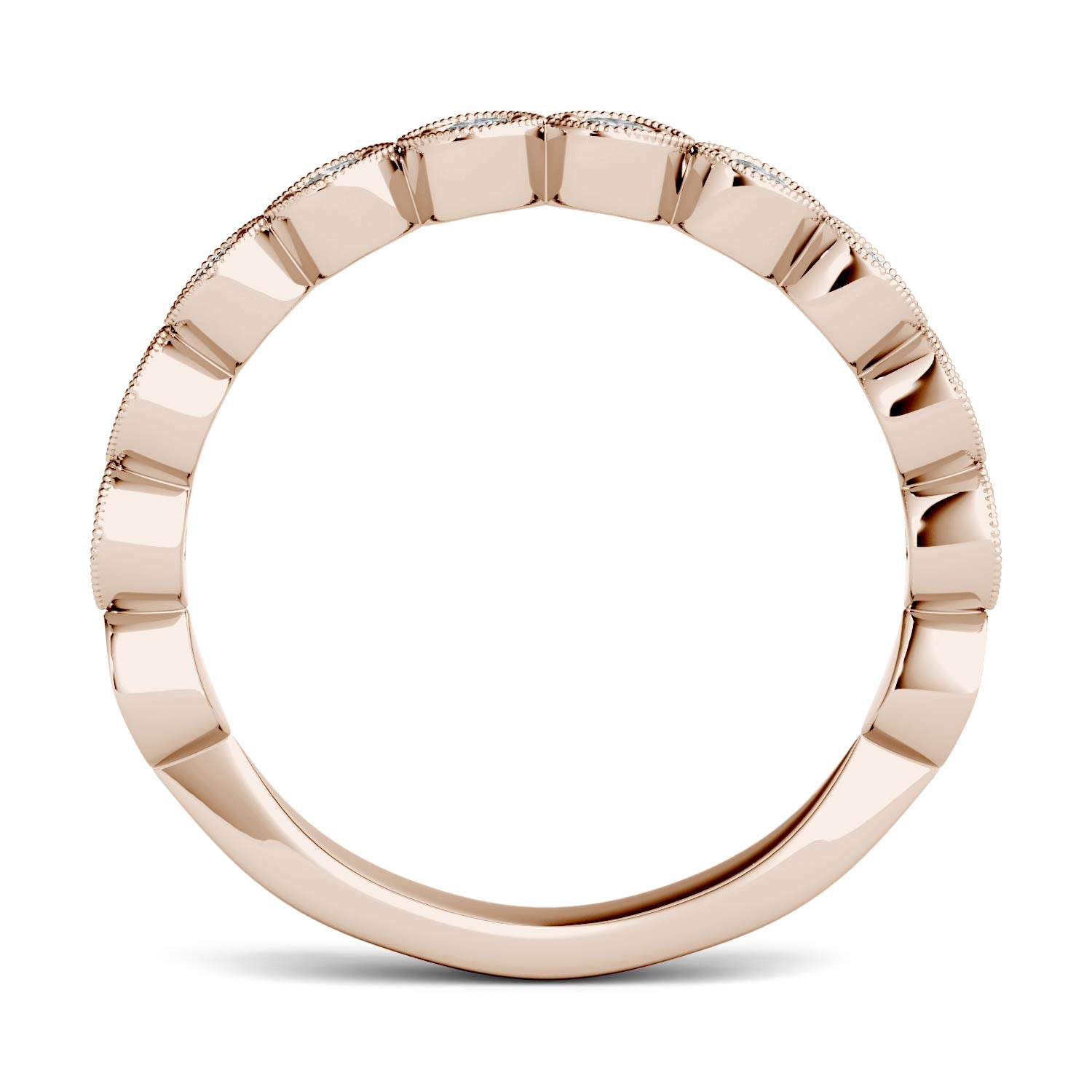 0.40 CTW DEW Round Moissanite Bezel Band in 14K Rose Gold