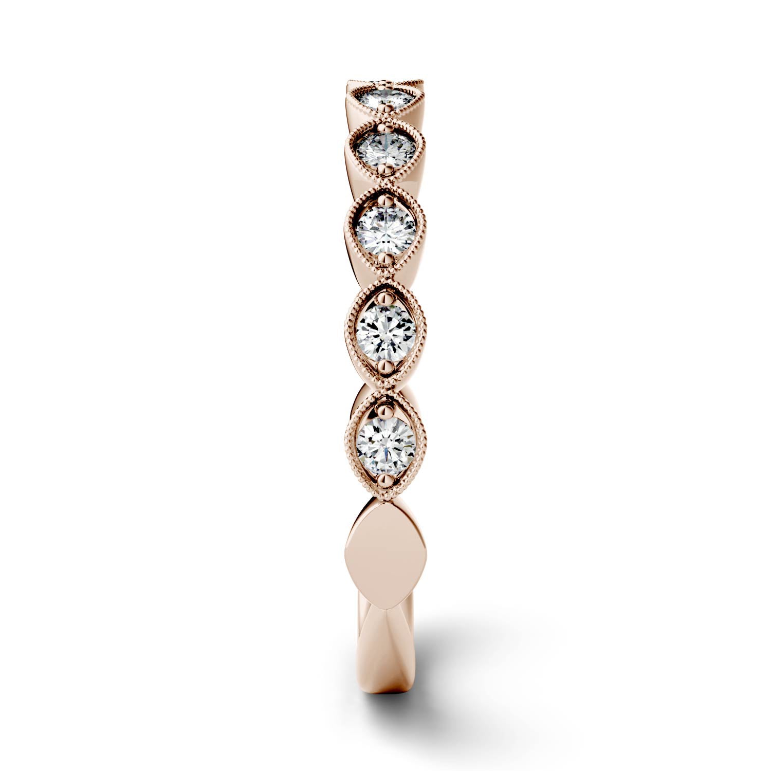 0.40 CTW DEW Round Moissanite Bezel Band in 14K Rose Gold