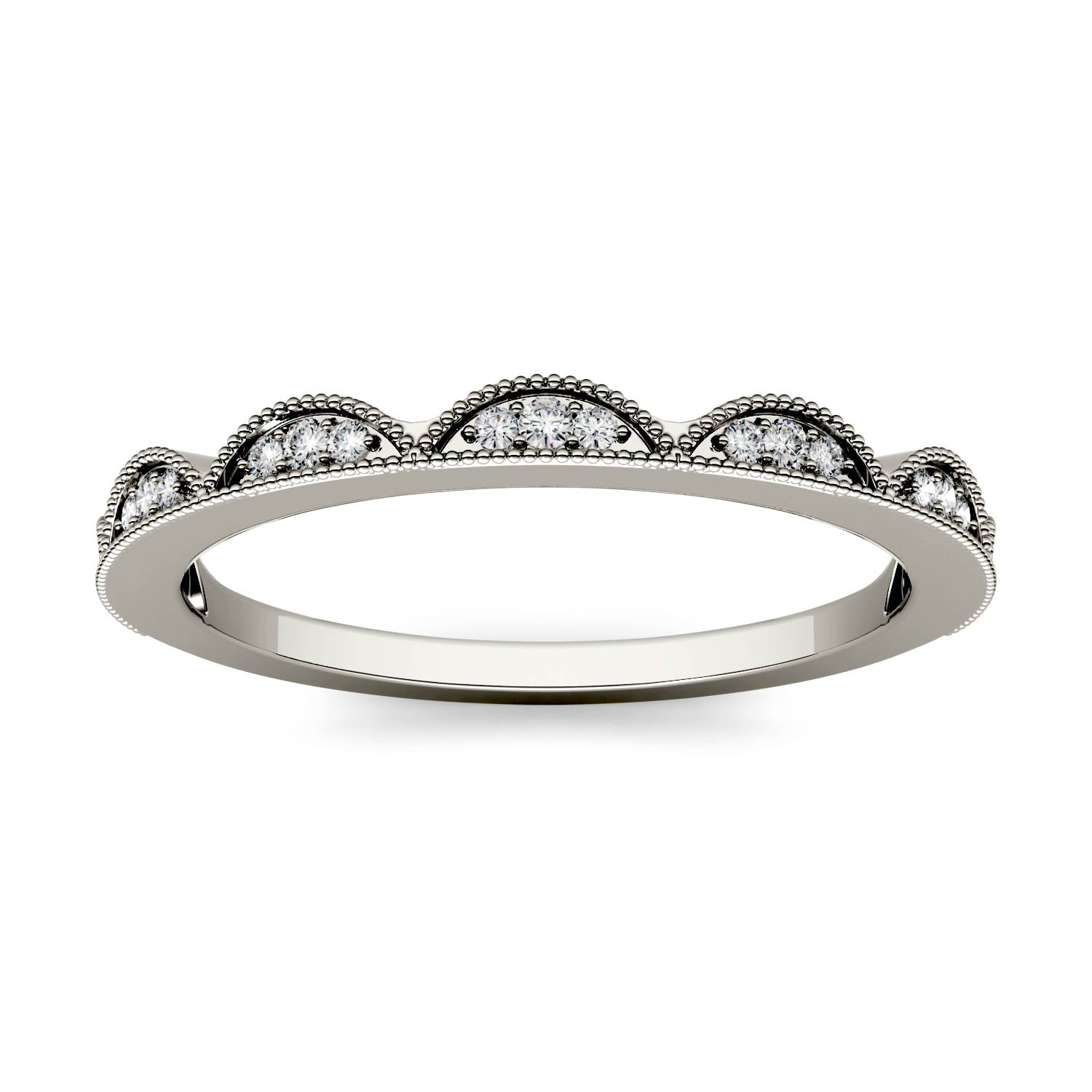 0.13 CTW DEW Moissanite Half Moon Stacker Band in 14K Gold