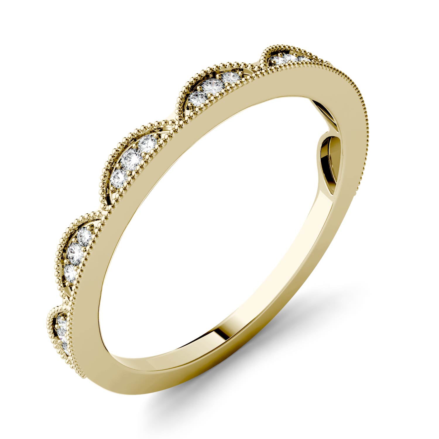 0.13 CTW DEW Moissanite Half Moon Stacker Band in 14K Gold