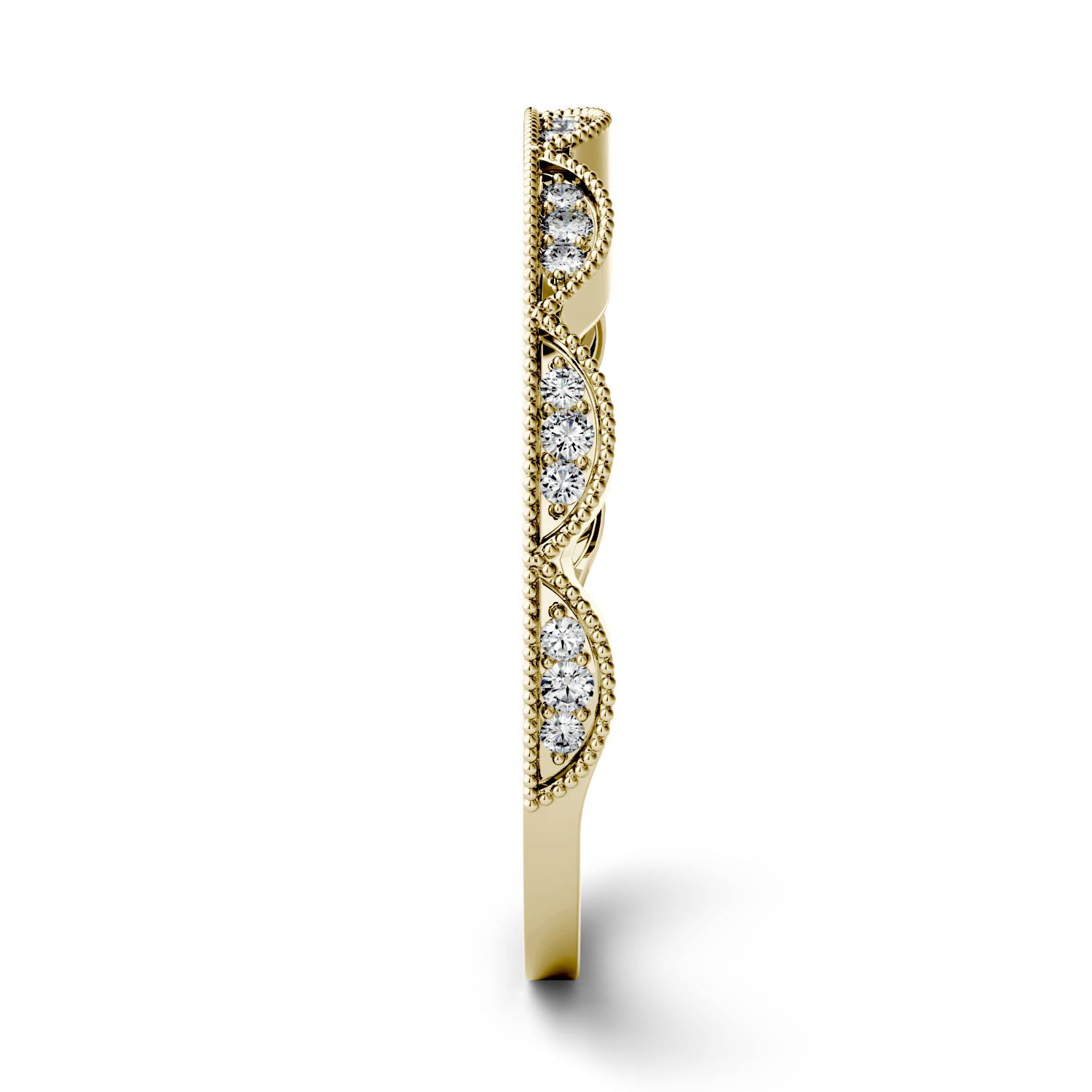 0.13 CTW DEW Moissanite Half Moon Stacker Band in 14K Gold