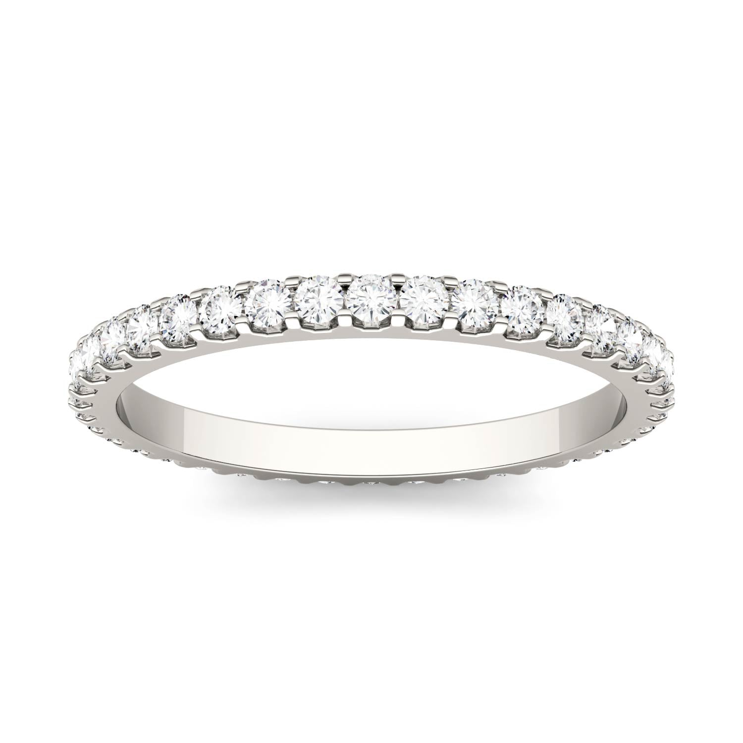 0.57 CTW DEW Round Moissanite Eternity Band in 14K White Gold