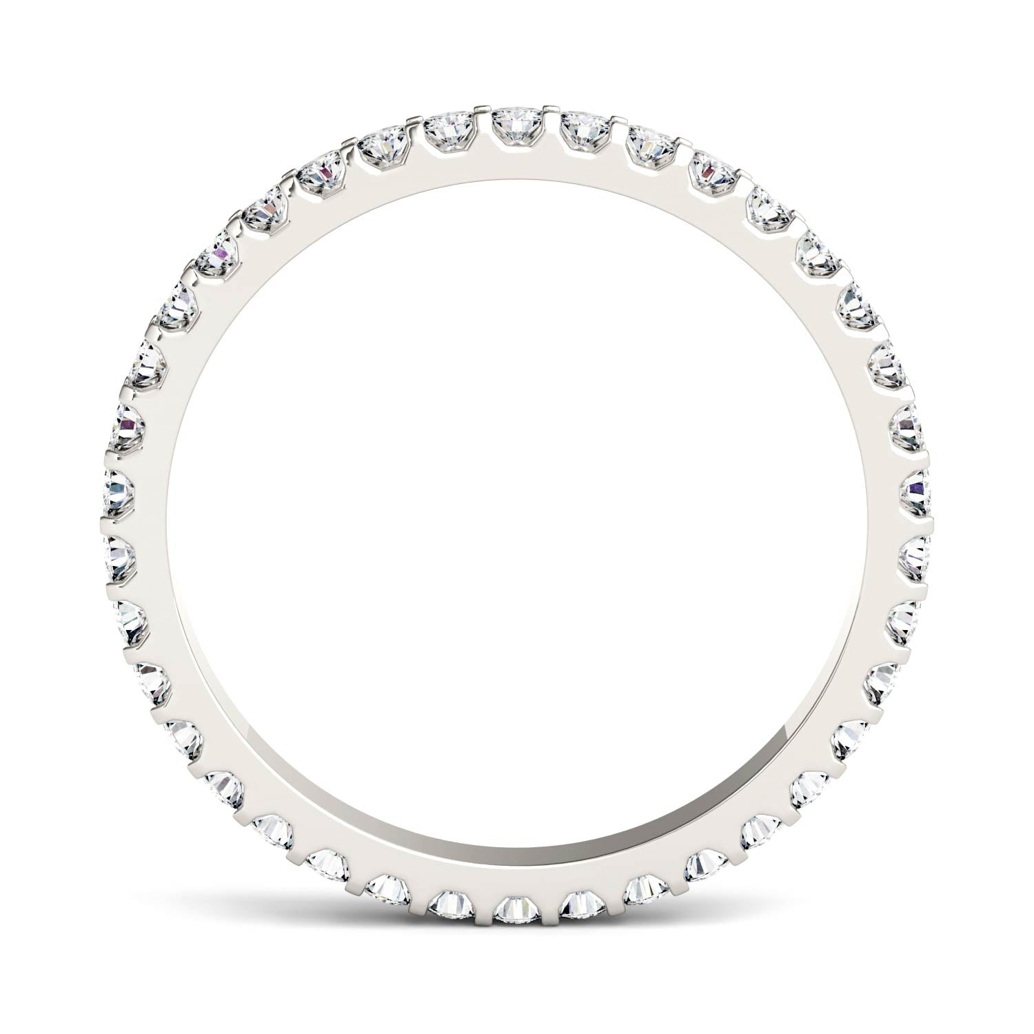 0.57 CTW DEW Round Moissanite Eternity Band in 14K White Gold