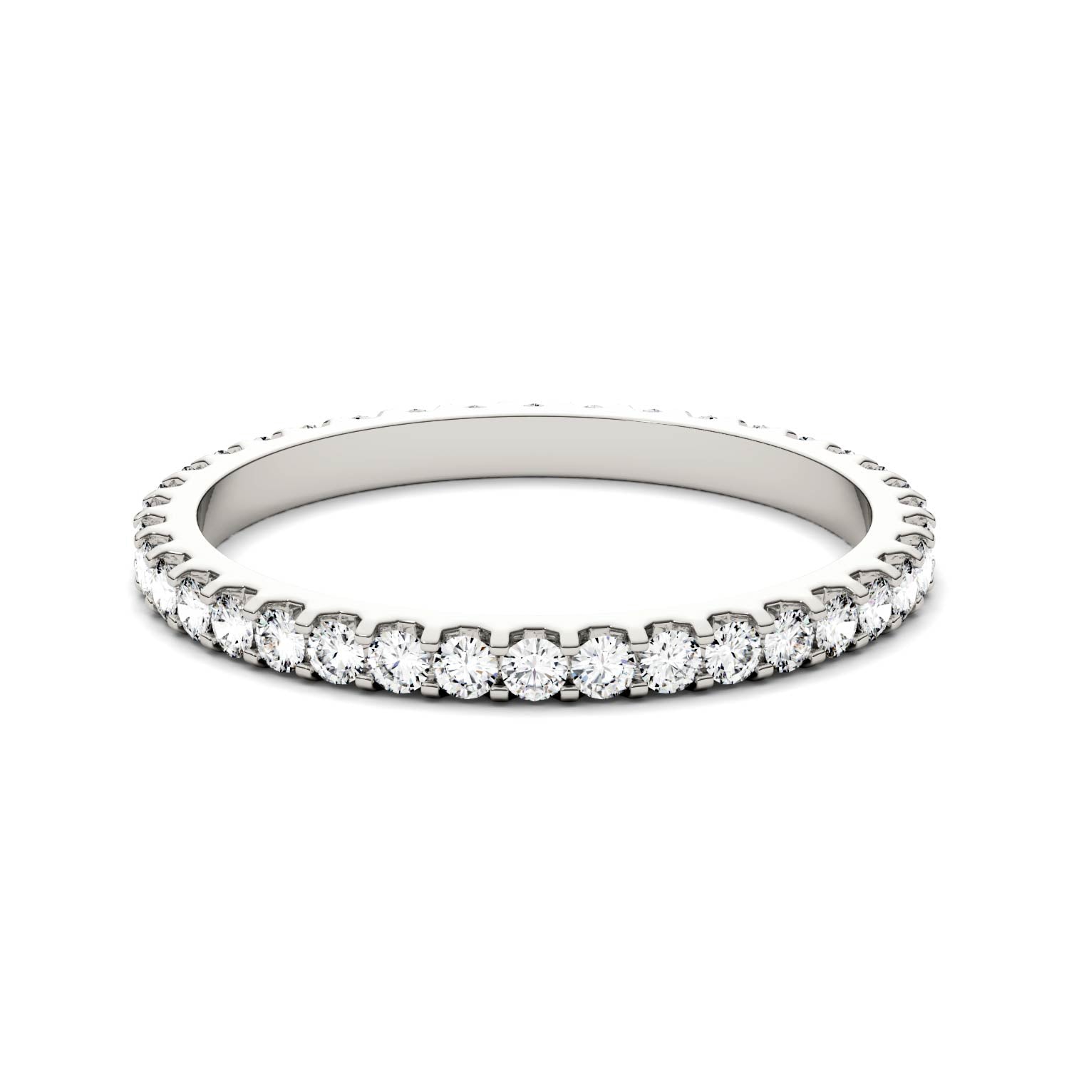 0.57 CTW DEW Round Moissanite Eternity Band in 14K White Gold