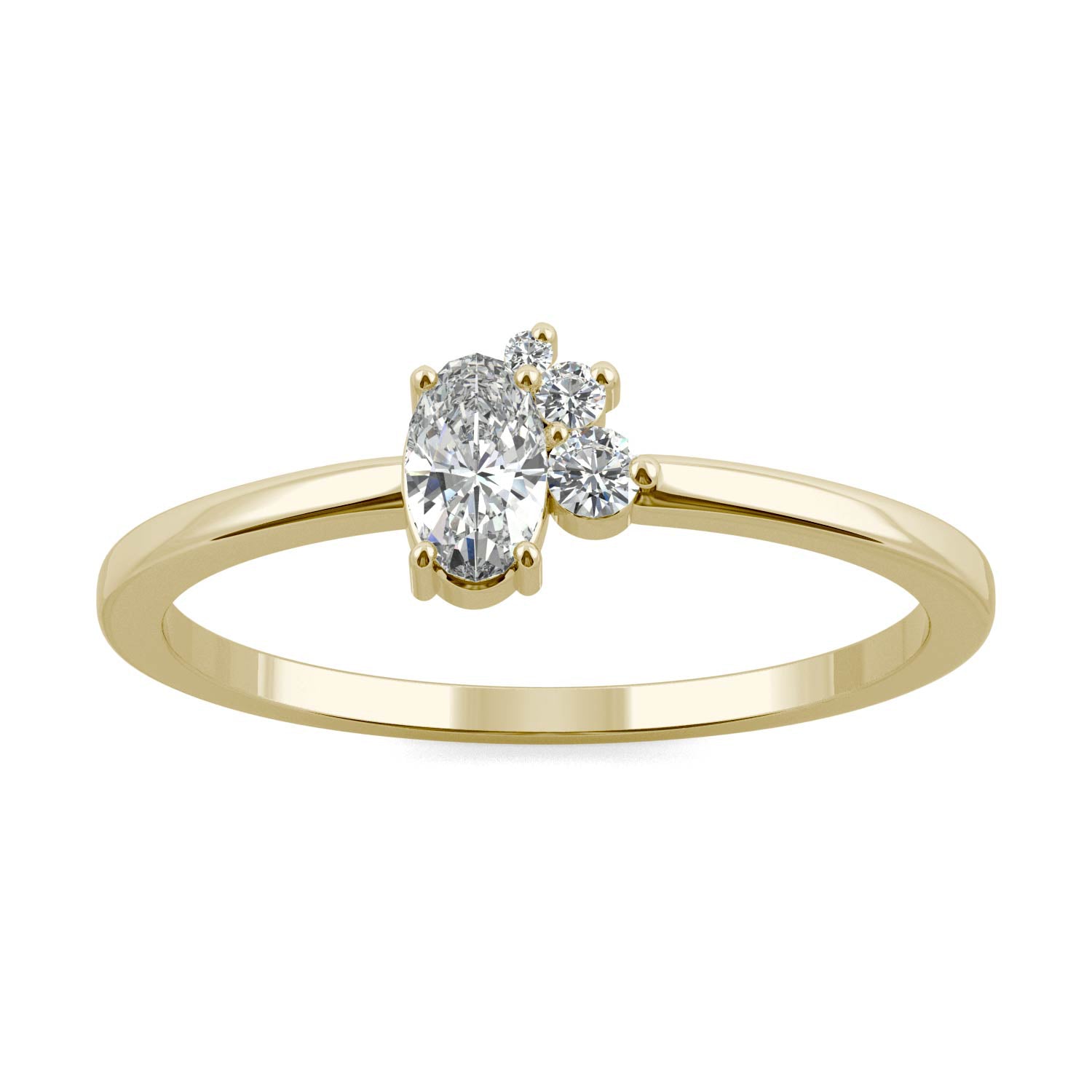 0.31 CTW DEW Oval Moissanite Fashion Ring in 14K Yellow Gold