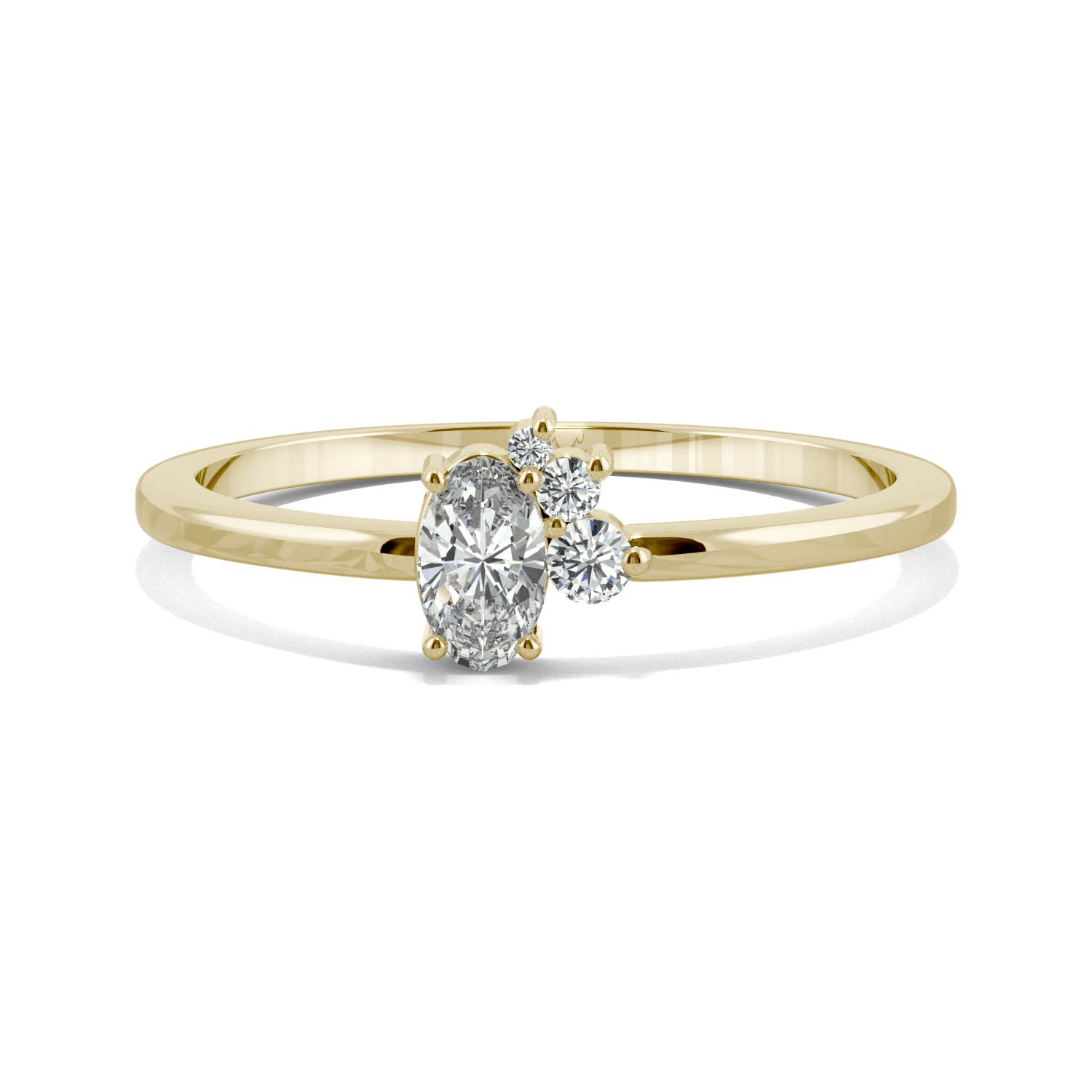 0.31 CTW DEW Oval Moissanite Fashion Ring in 14K Yellow Gold