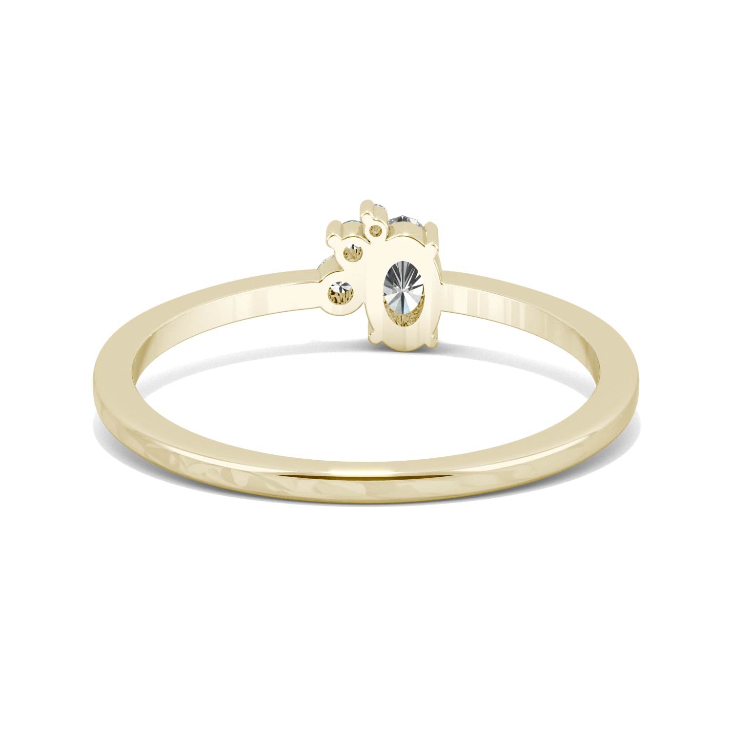 0.31 CTW DEW Oval Moissanite Fashion Ring in 14K Yellow Gold