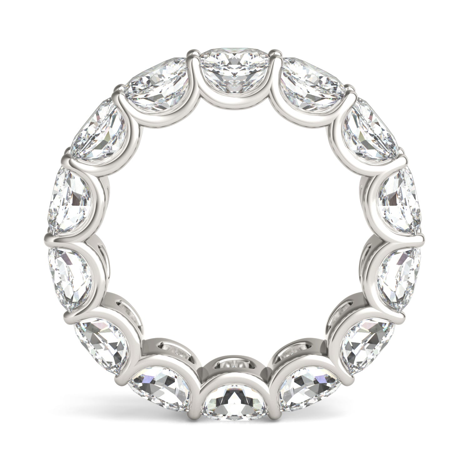 8.50 CTW DEW Cushion Moissanite Eternity Ring in 14K White Gold