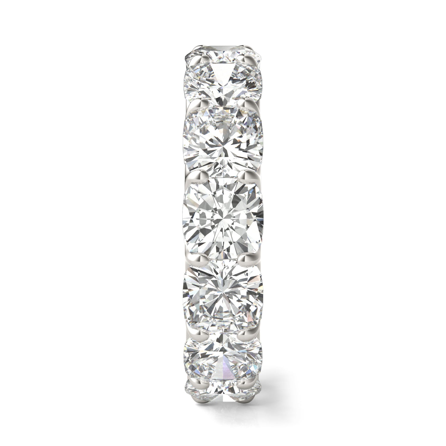 8.50 CTW DEW Cushion Moissanite Eternity Ring in 14K White Gold