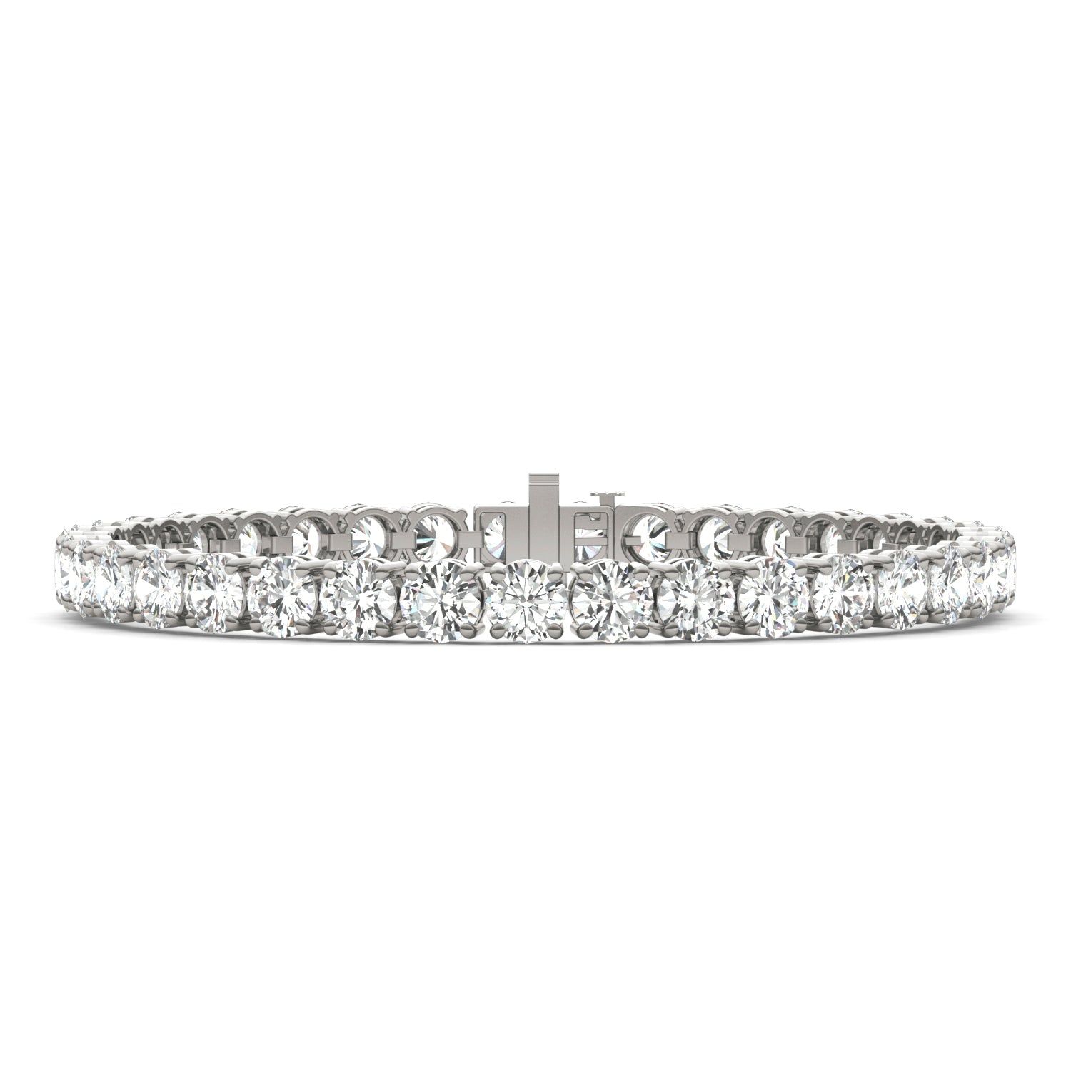 12.21 CTW DEW Round Moissanite Four Prong Tennis Bracelet in Sterling Silver