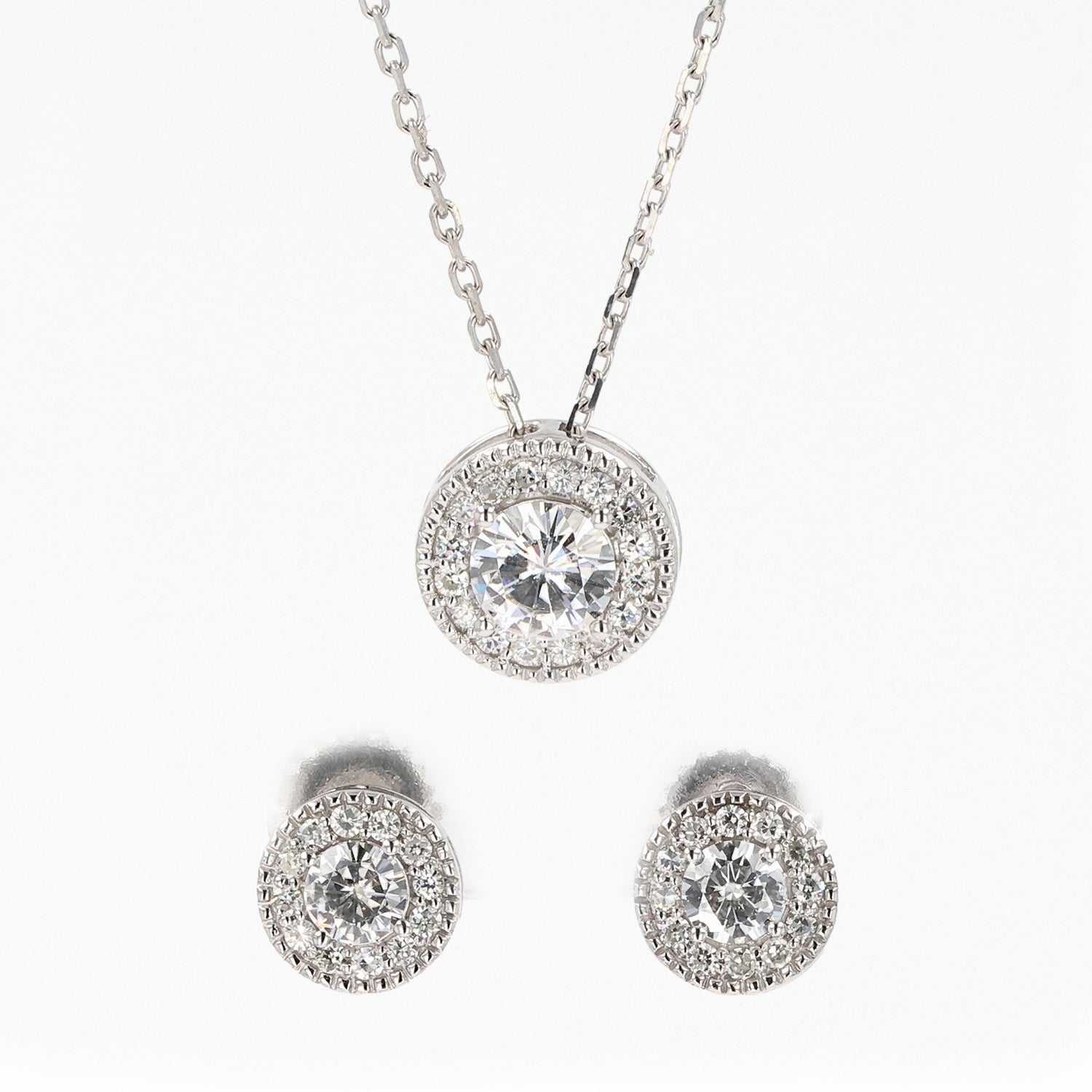 Moissanite necklace buying with matching earrings