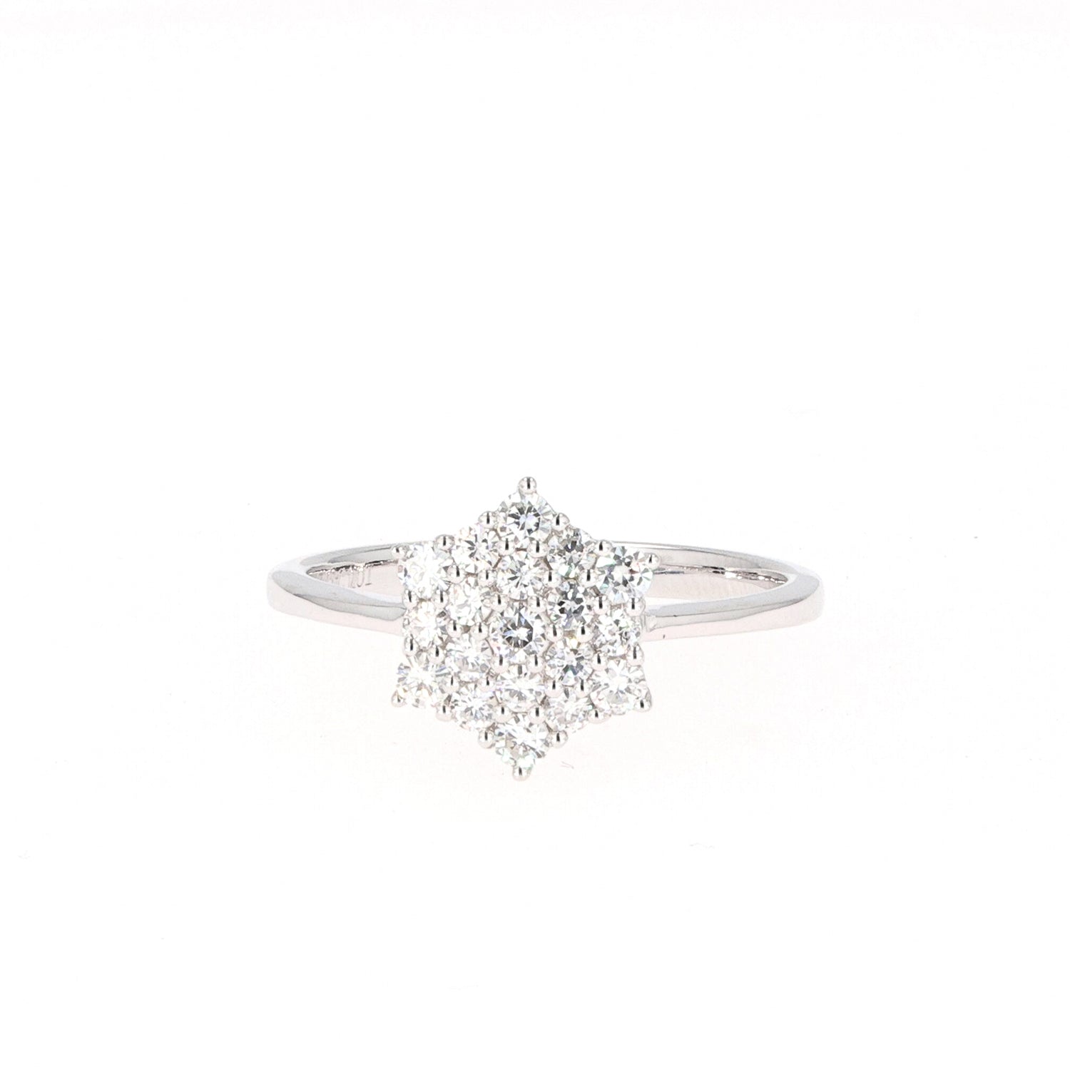 0.45 CTW DEW Round Moissanite Cluster Ring in 14K White Gold