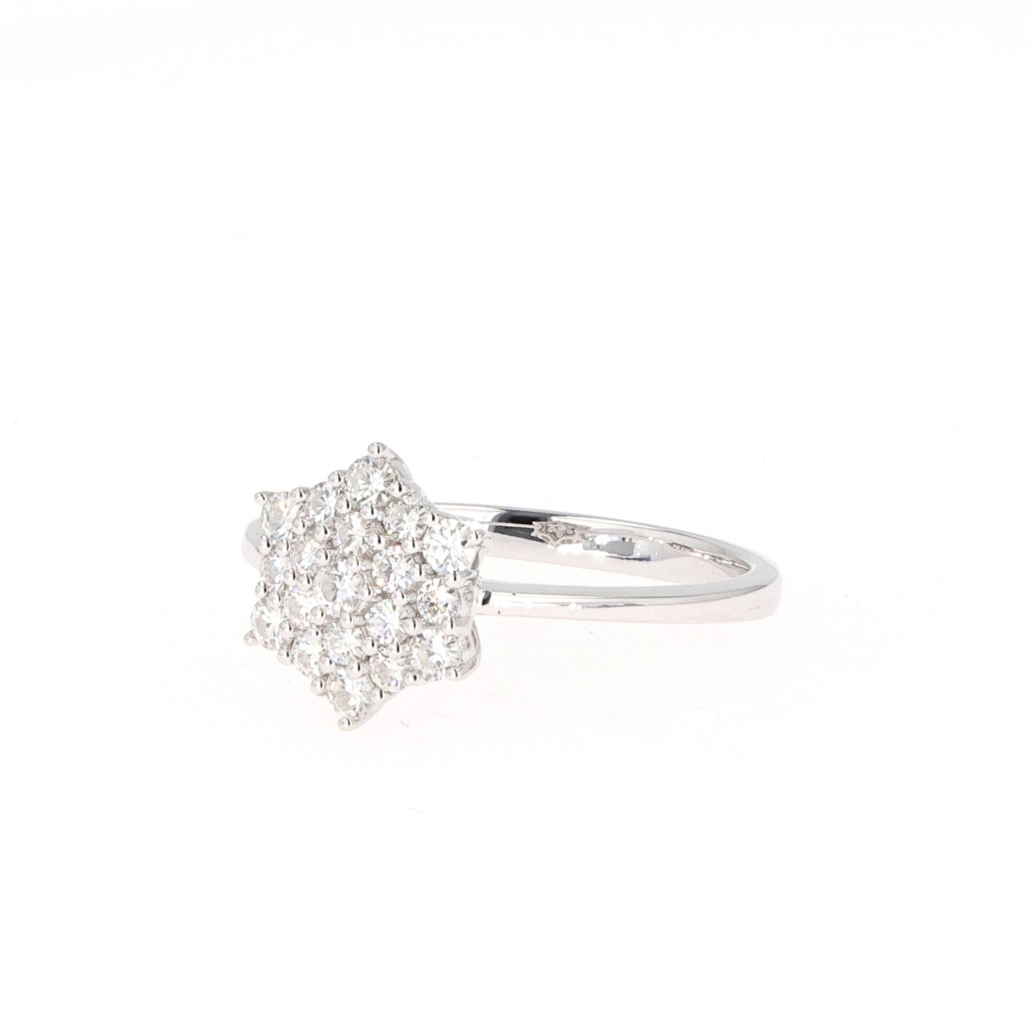 0.45 CTW DEW Round Moissanite Cluster Ring in 14K White Gold