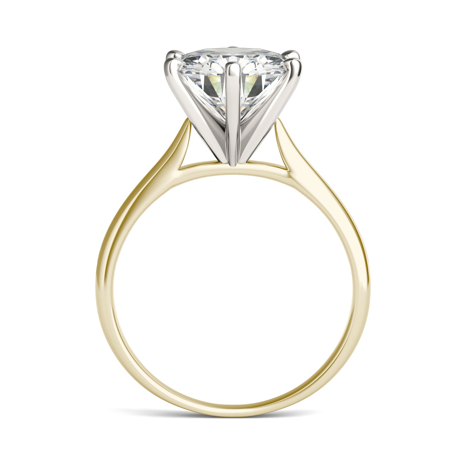 3.10 CTW DEW Round Moissanite Solitaire Ring in 14K Two-Tone Gold