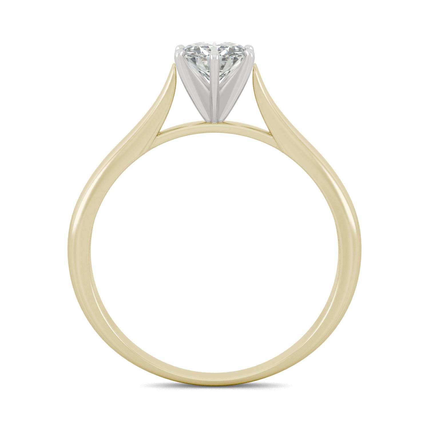 0.50 CTW DEW Round Moissanite Engagement Ring in 14K Two-Toned Gold