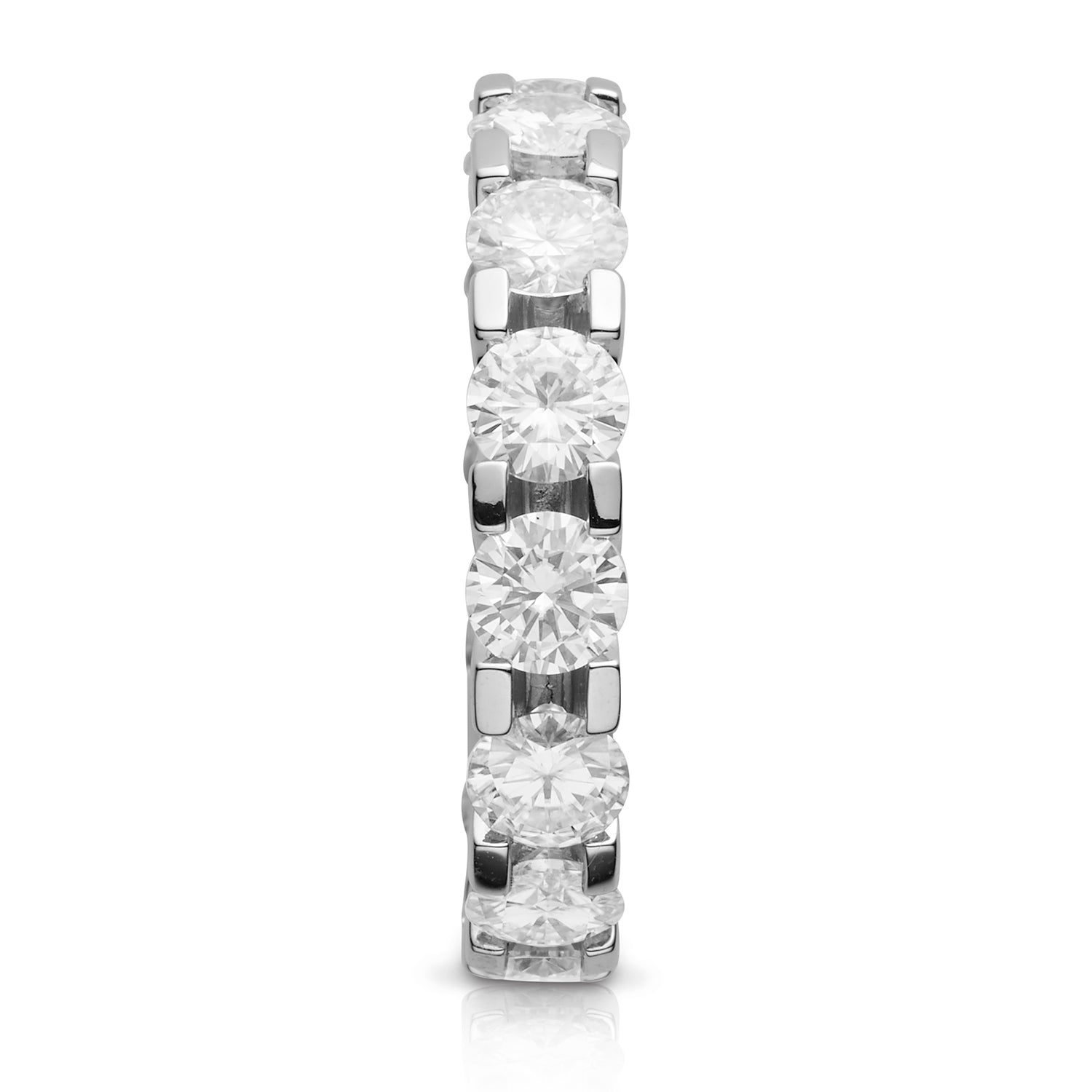 4.62 CTW DEW Round Moissanite Eternity Band in 14K White Gold