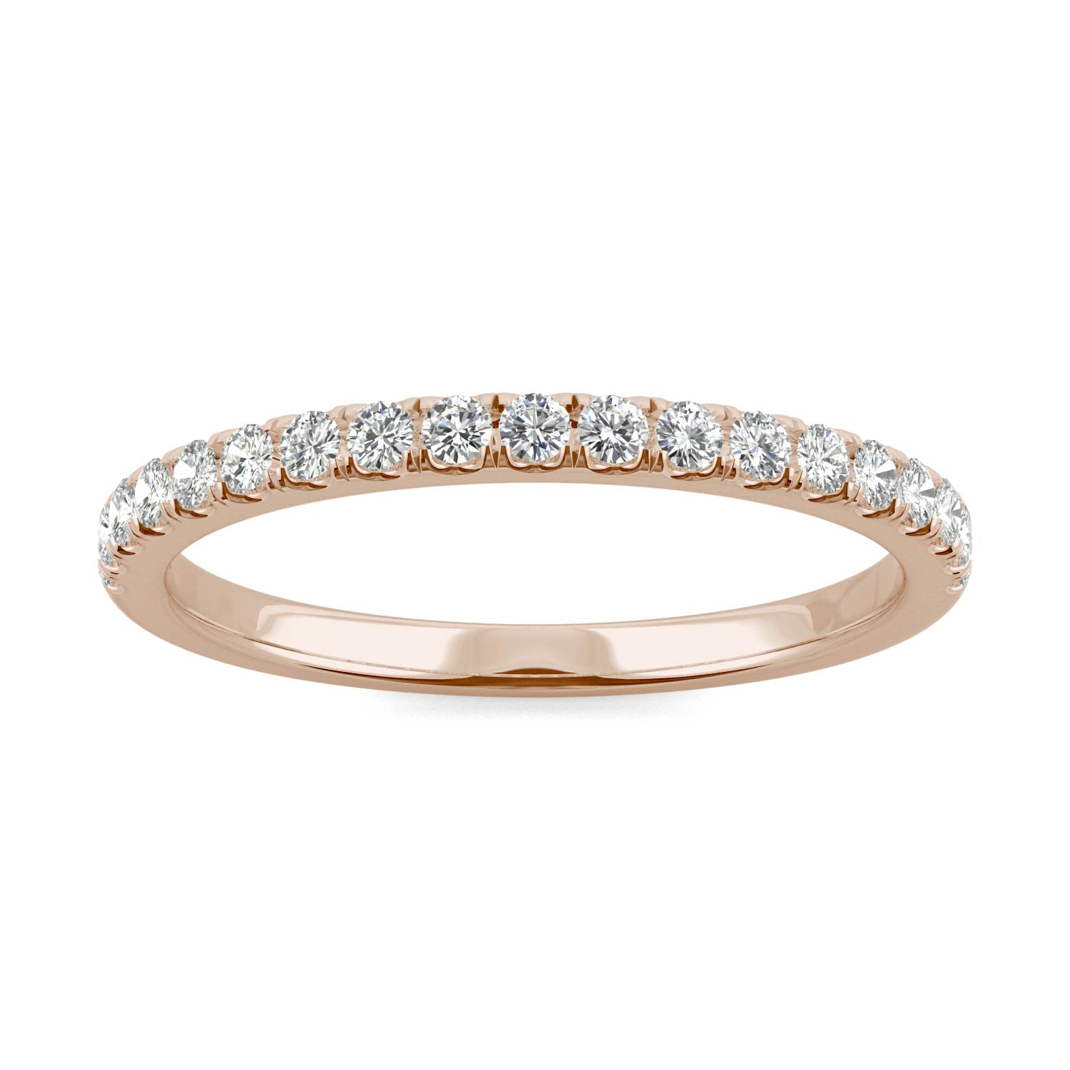 0.33 CTW DEW Round Moissanite Anniversary Band in 14K Rose Gold