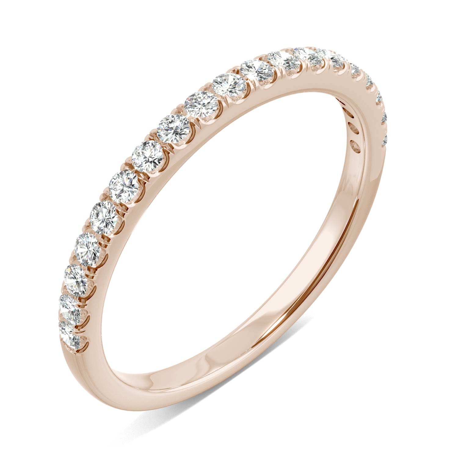 0.33 CTW DEW Round Moissanite Anniversary Band in 14K Rose Gold