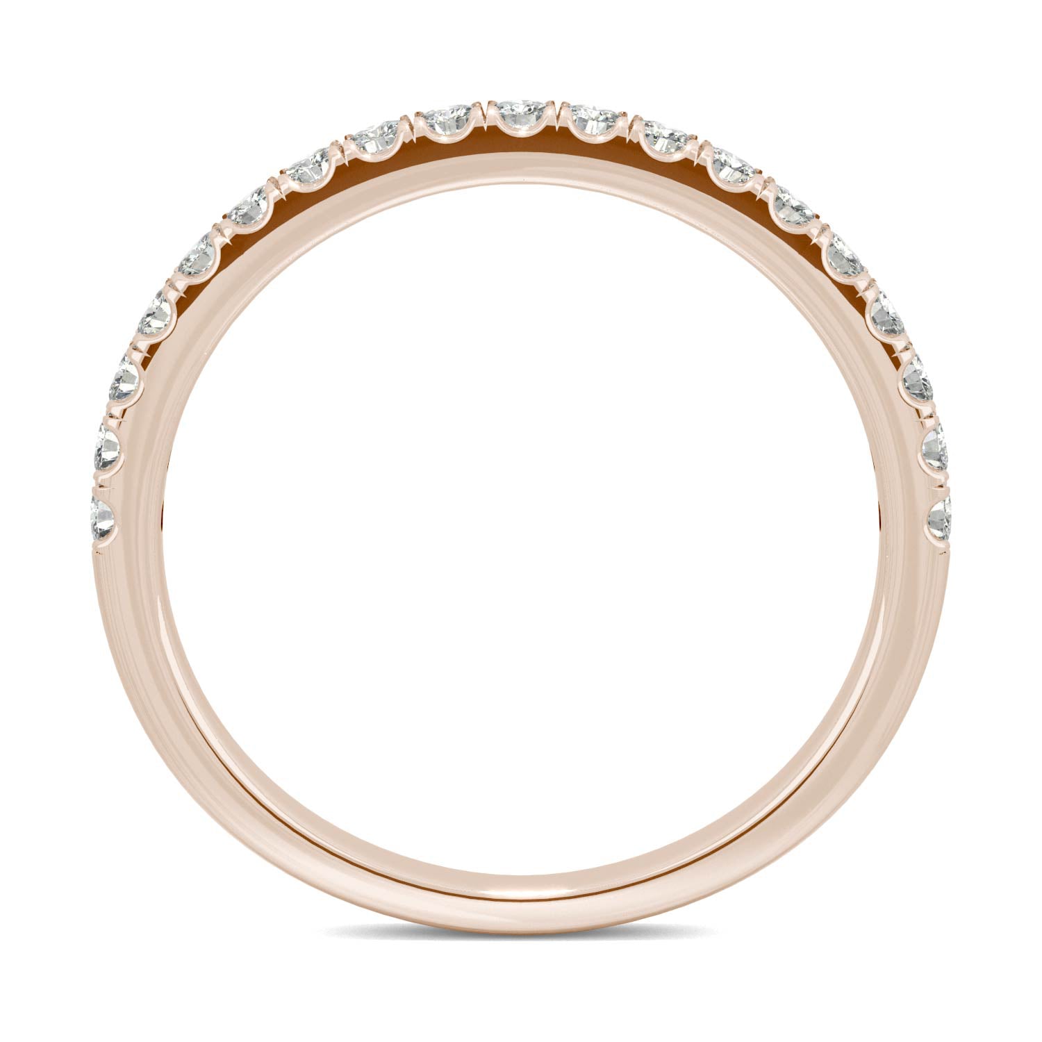 0.33 CTW DEW Round Moissanite Anniversary Band in 14K Rose Gold