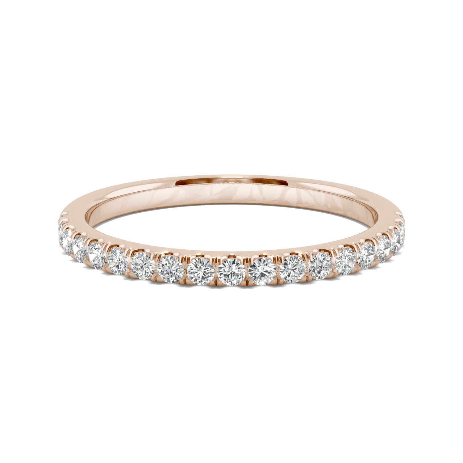 0.33 CTW DEW Round Moissanite Anniversary Band in 14K Rose Gold