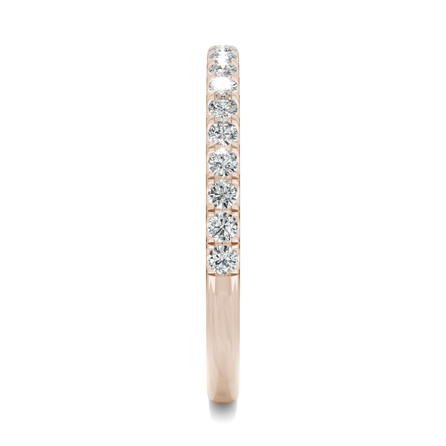 0.33 CTW DEW Round Moissanite Anniversary Band in 14K Rose Gold