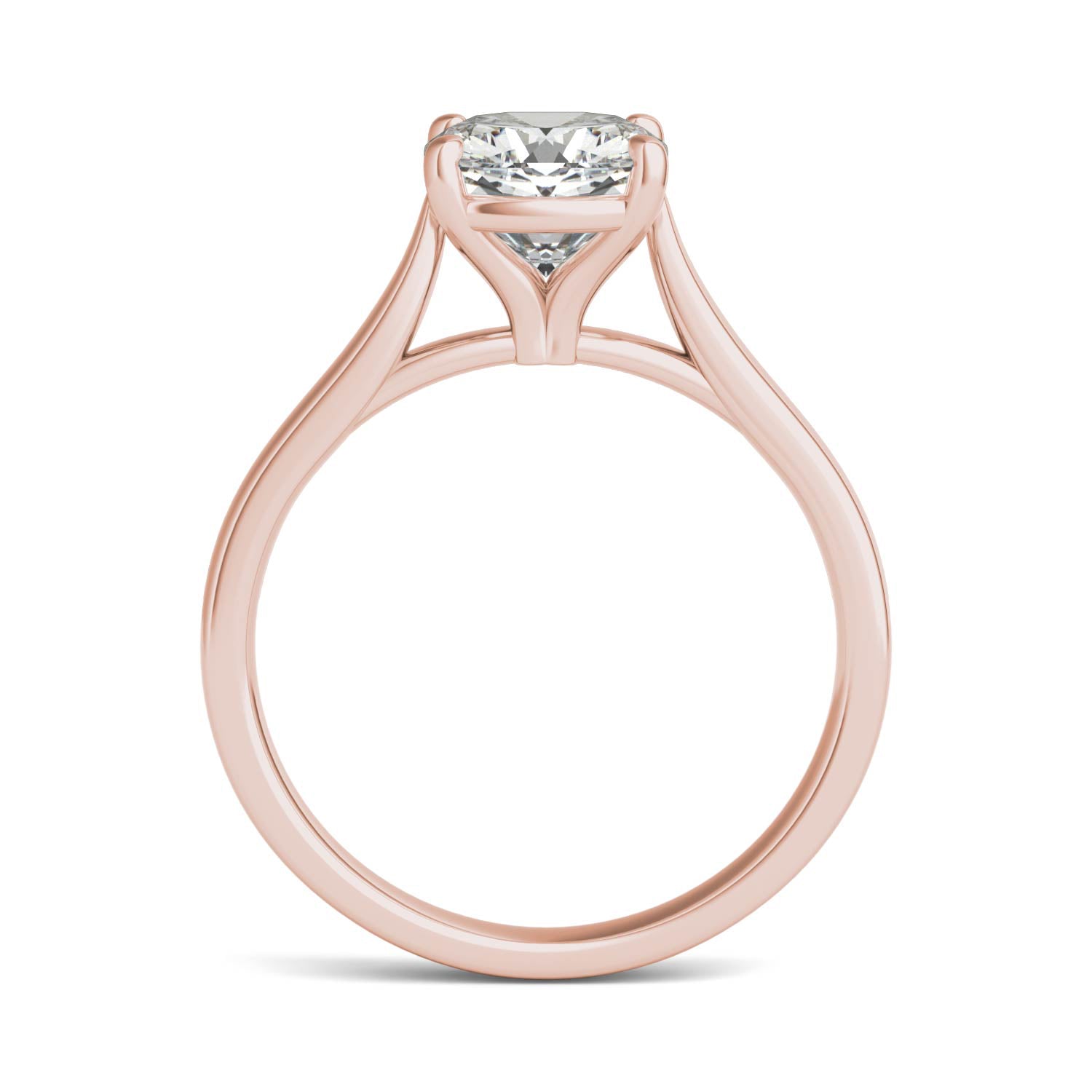 2.00 CTW DEW Cushion Moissanite Solitaire Engagement Ring in 14K Rose Gold