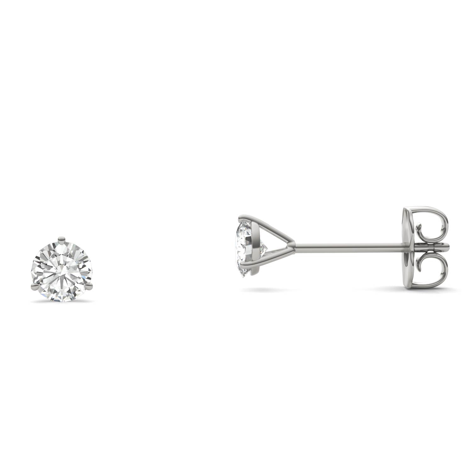 0.20 CTW DEW Round Moissanite Stud Earrings in 14K White Gold