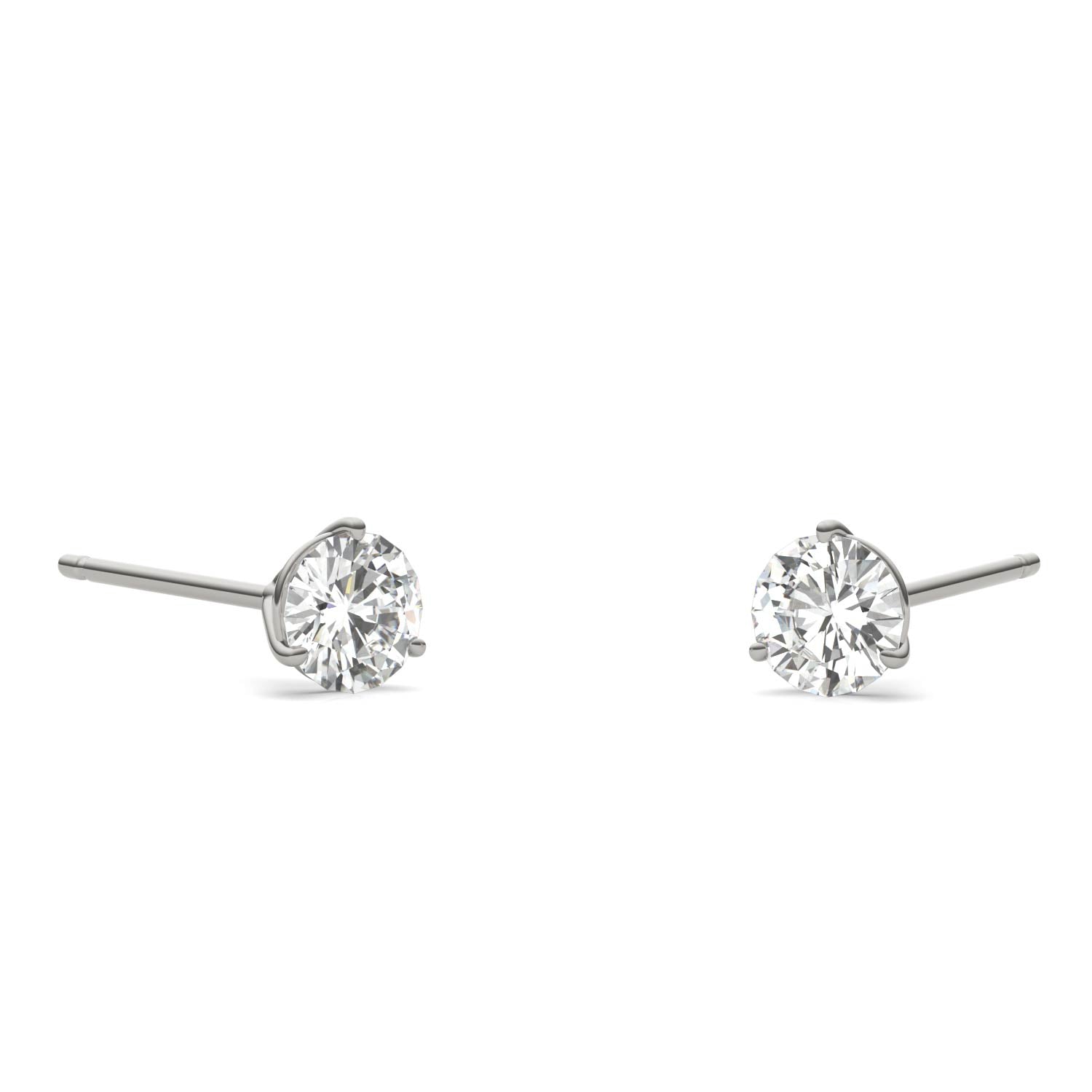 0.20 CTW DEW Round Moissanite Stud Earrings in 14K White Gold